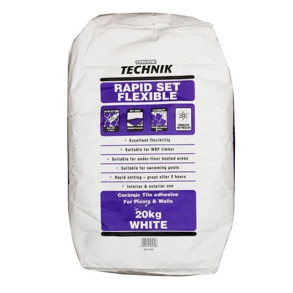 Evo-Stik Technik Rapid Set Flexible Tile Adhesive 20Kg | Building ...