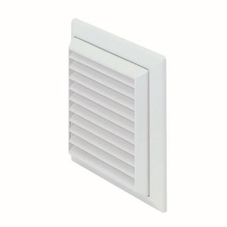 Picture of Modular Ducting SYS100 Louvre Grille Flyscreen/Outlet White Rectangular Back F4905W