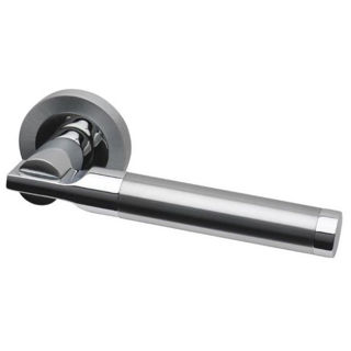 Picture of Lever On Rose Handle Turquiose - Polished Chrome/Satin Chrome