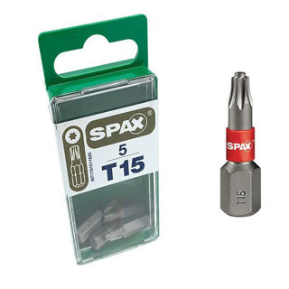 Spax 25mm Standard Driver Bits T15 (Pack of 5) Murdock Builders Merchants