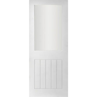 White Primed Nevada Half Glass Door Murdock Builders Merchants