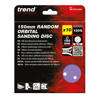 Trend 150mm 120 Grit Random Orbital Sanding Discs (10 Pack) Murdock Builders Merchants
