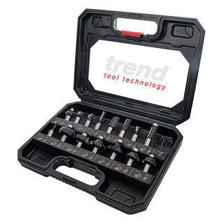 Trend 15 Piece 1/2in Shank TCT Router Cutter Set Murdock Builders Merchants